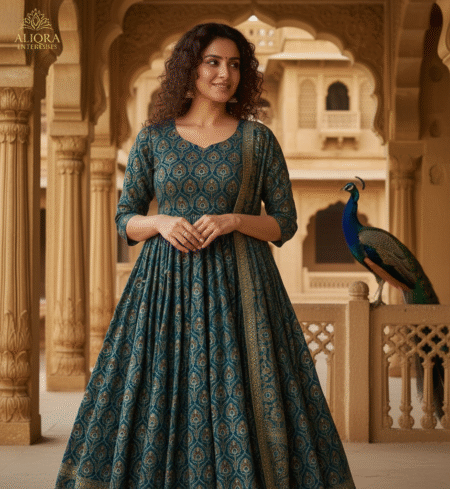 Captivating Peacock Print Kurti by Aliqra Enterprises – Elegance Redefined
